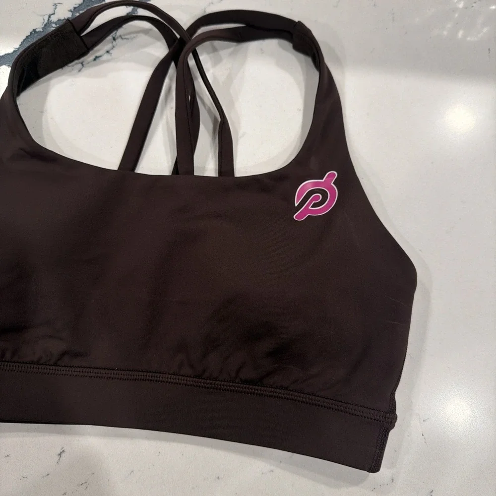 NEW Lululemon x Peloton‎ Sports Bra 4 Brown Energy Bra Medium Support